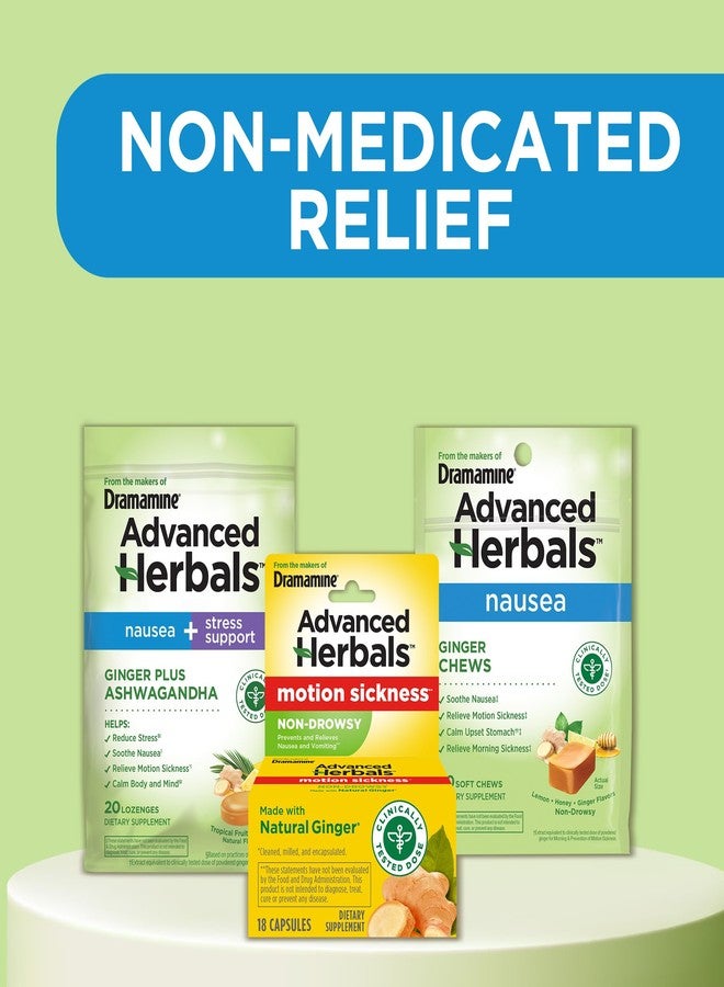 Dramamine From the Makers of Dramamine, Advanced Herbals, Ginger Chews, Nausea Relief Soft Chews Lemon-Honey-Ginger, 20 Count - Image 5